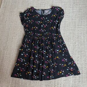 Cat & Jack Black Dress with Colorful Hearts